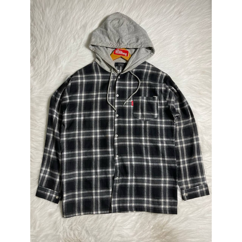 kemeja flanel hoodie second (3997)