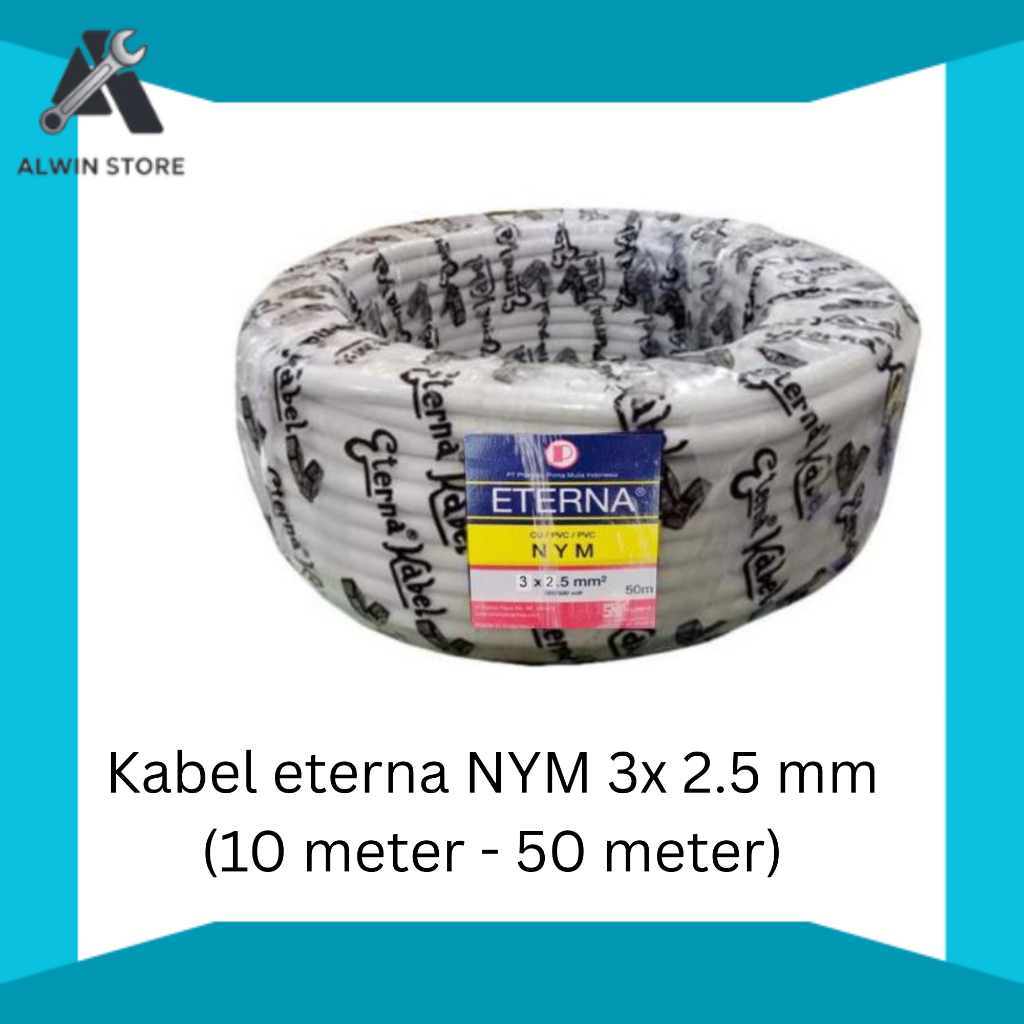 Kabel Listrik NYM Eterna 3x2.5 mm (10 meter - 50 meter)