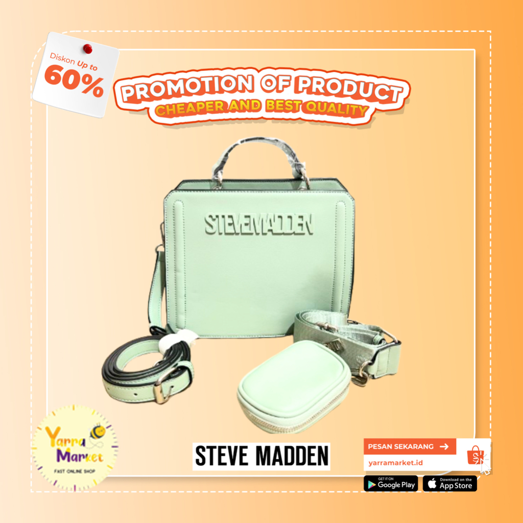 Steve Madden Bevelyn Green Soft Bag / WOMEN LEATHER BAG { ORIGINAL / BRANDED }