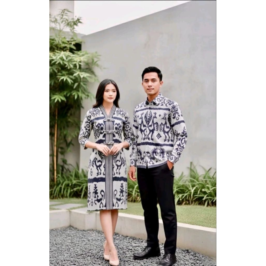 COUPLE TENUN DRESS MIDI TENUN baju tenun couple pasangan