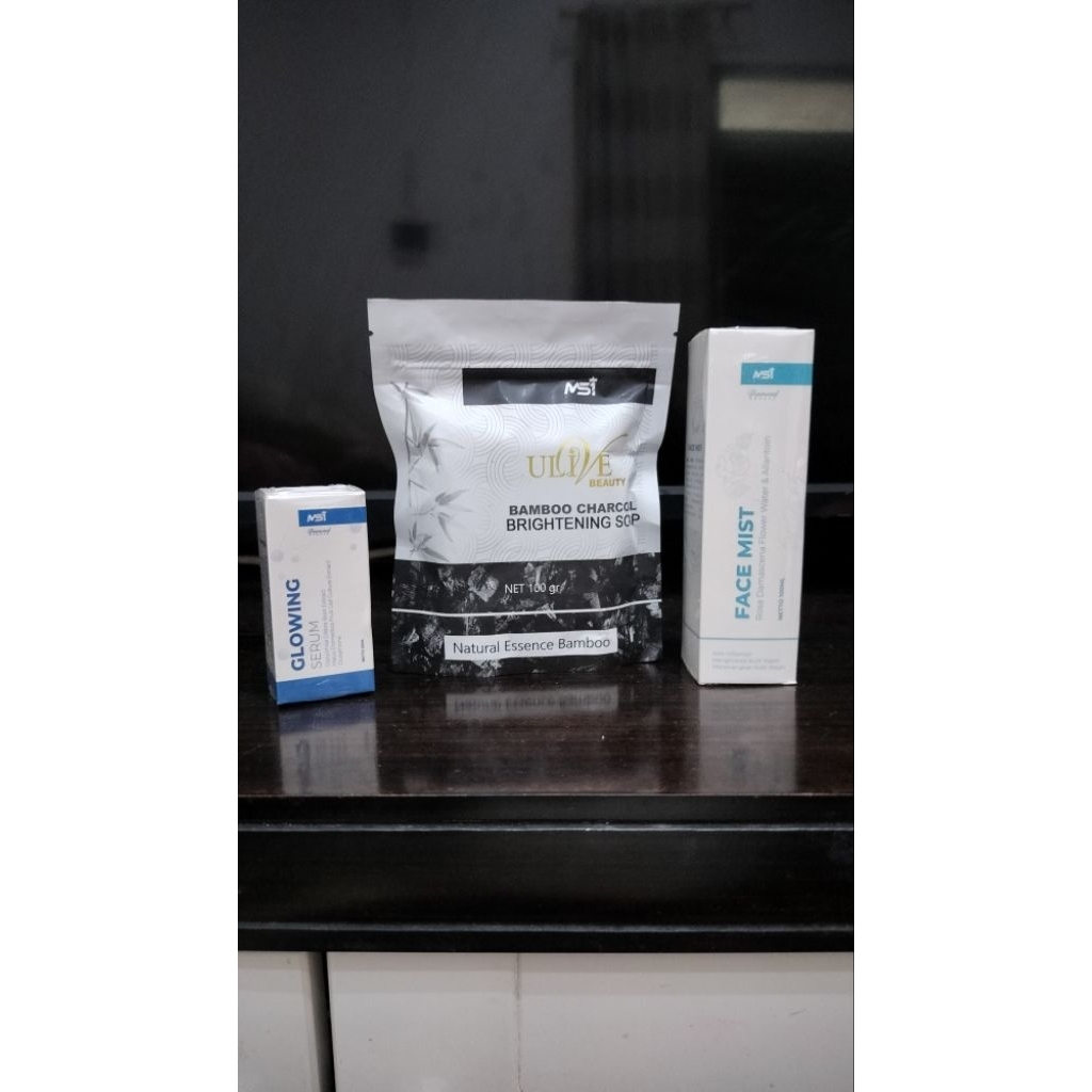 Paket Perawatan Wajah Glowing Msi Sabun Bamboo + Face mist + Glowing Serum ORIGINAL