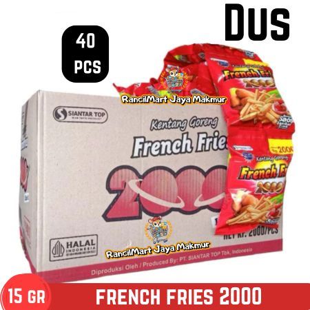 [ Dus Isi 40 Bks ] French Fries 2000 Snack Kentang Goreng 15 Gr