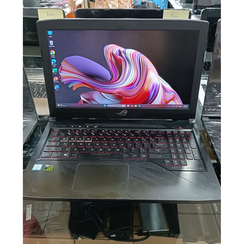 Laptop asus GL503G notebook intel core i7-8750H ram 8Gb/500Gb bekas normal siap pakai