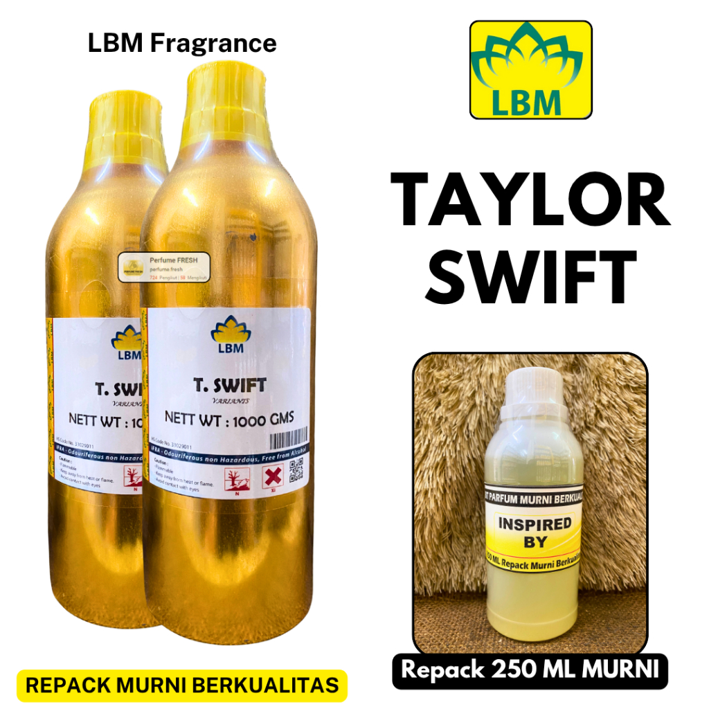 BIbit Parfum TAYLOR SWIFT Murni 250 ML Repack Botol Plastik LBM Fragrance - Parfum Murni Non Alkohol