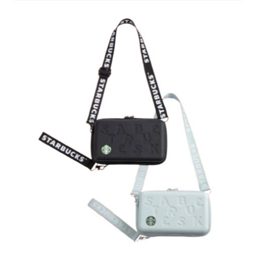 Tas Selempang Starbucks Sling Bag Pouch Hard Case Starbucks Taiwan Black Mint Pouch with Long Short 