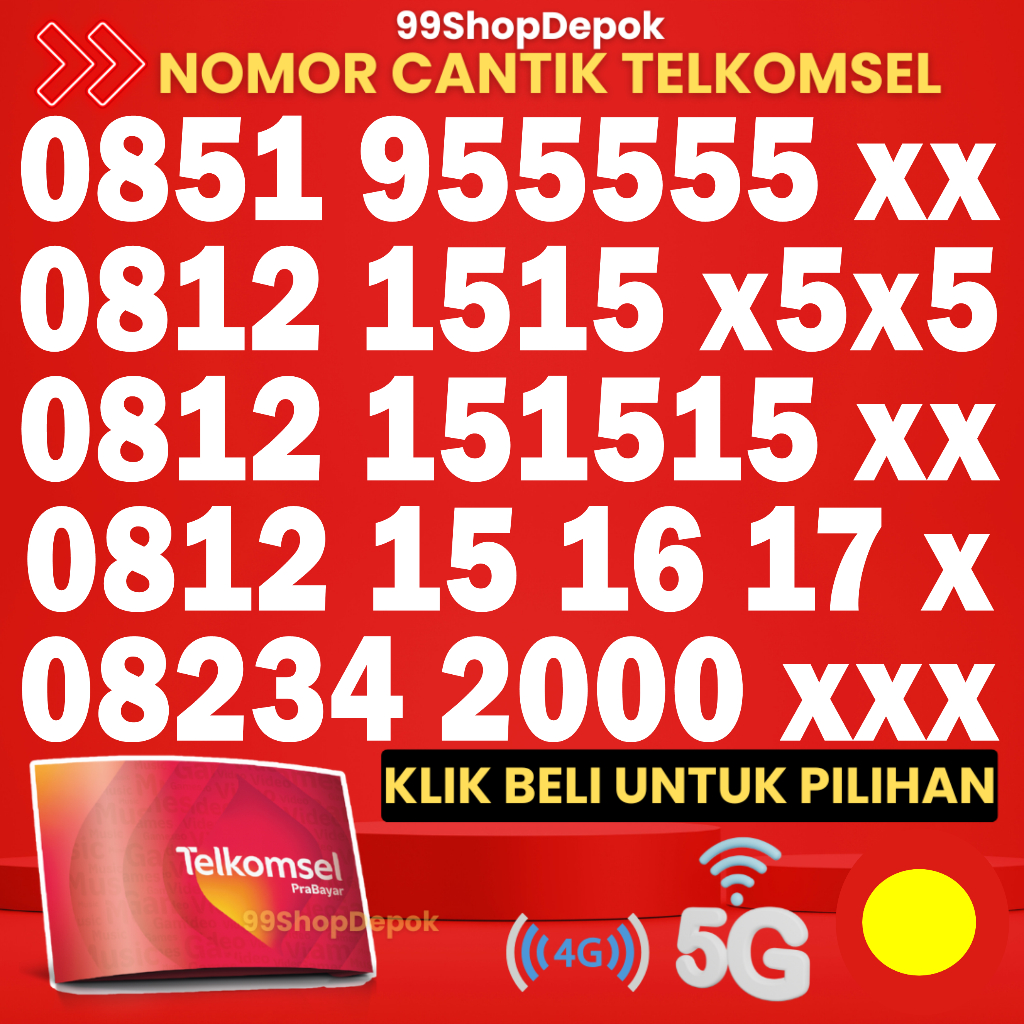 Kartu Perdana Nomor Cantik Telkomsel Simpati KODE 190.5 - Nomer Cantik Telkomsel 1515 - No Cantik Si