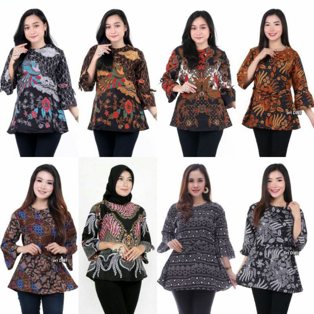 Baju Batik Wanita Atasan Blouse Pekalongan Murah Terbaru Modern Resepsi Kantor Kerja