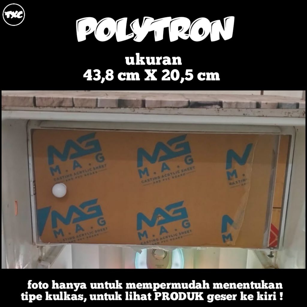 tutup freezer POLYTRON tipe kecil 1 pintu (custom)