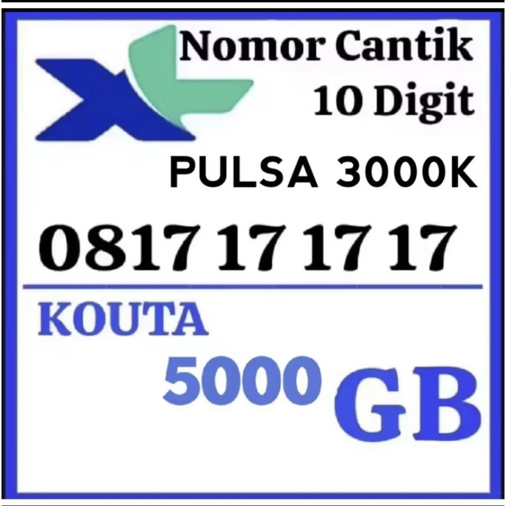 promo kartu perdana XL 10 digit nomor cantik plus kuota 5000gb & PULSA 300K 1tahun bisa di gunakan d