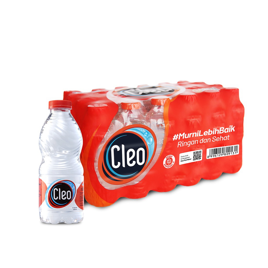 AIR MINERAL BOTOL CLEO 220ML ISI 24 PCS AIR MINERAL BOTOL KECIL