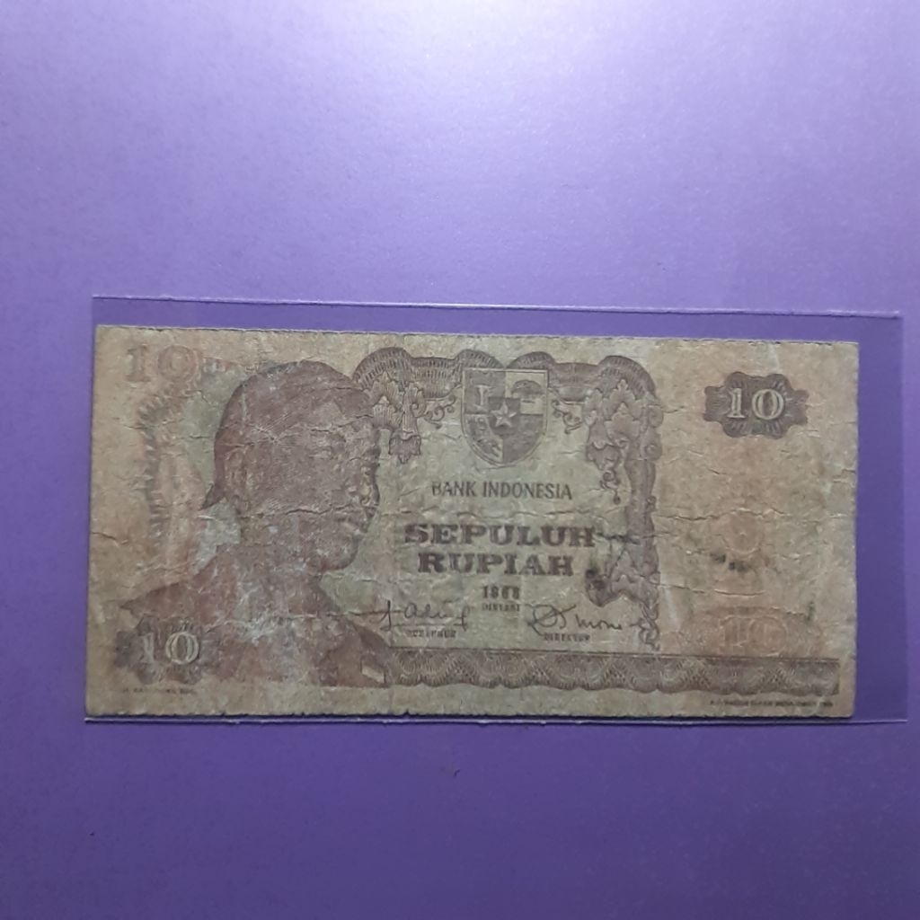 Uang kuno 10 rupiah sudirman tahun 1968