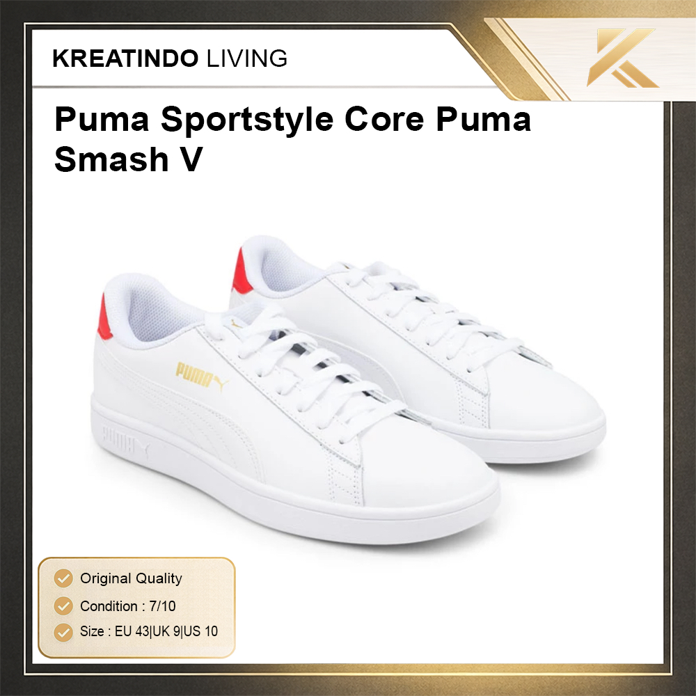 Puma Smash V Sportstyle Core Original Sneakers Second | Sneakers Pria Original Quality | EU 43 UK 9 