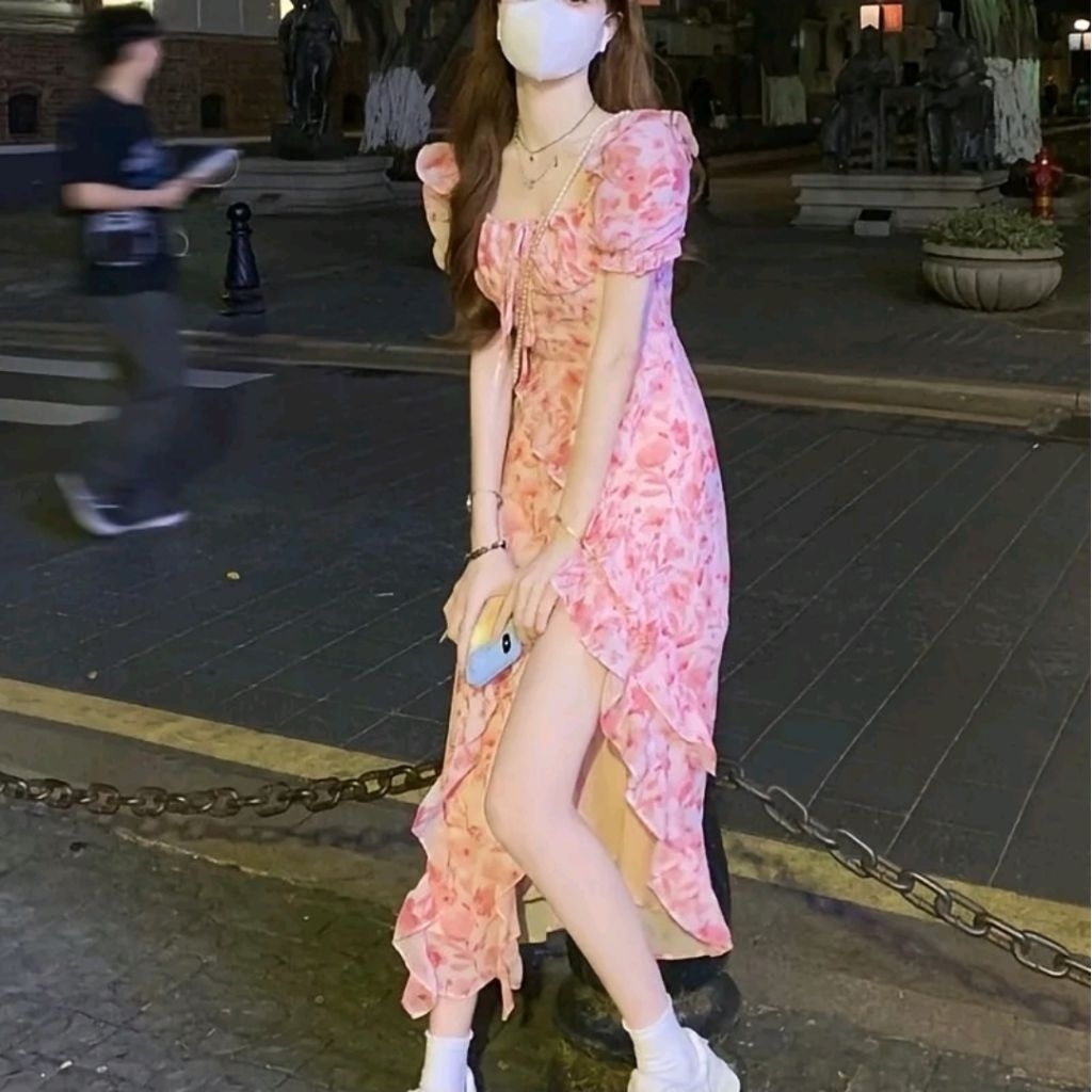 DR0028 GIANI Floral Long Dress Korean