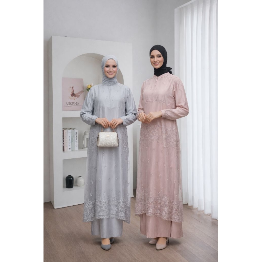 Nura Collection Official - Karima Plisket - Baju Gamis Wanita Model Terbaru - Gamis Mewah Premium - 