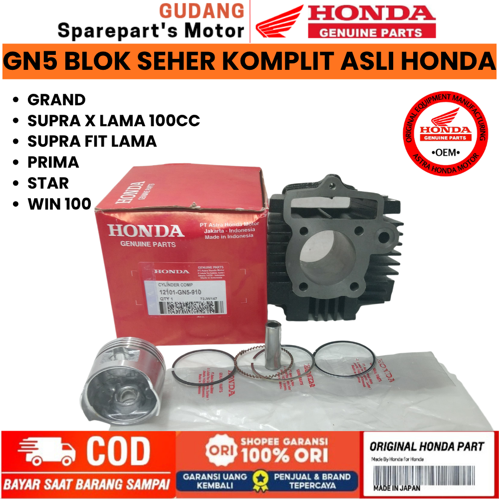 BLOK SEHER KOMPLIT GN5 ASLI HONDA ASTREA GRAND,SUPRA LAMA,SUPRA X LAMA,WIN,PRIMA