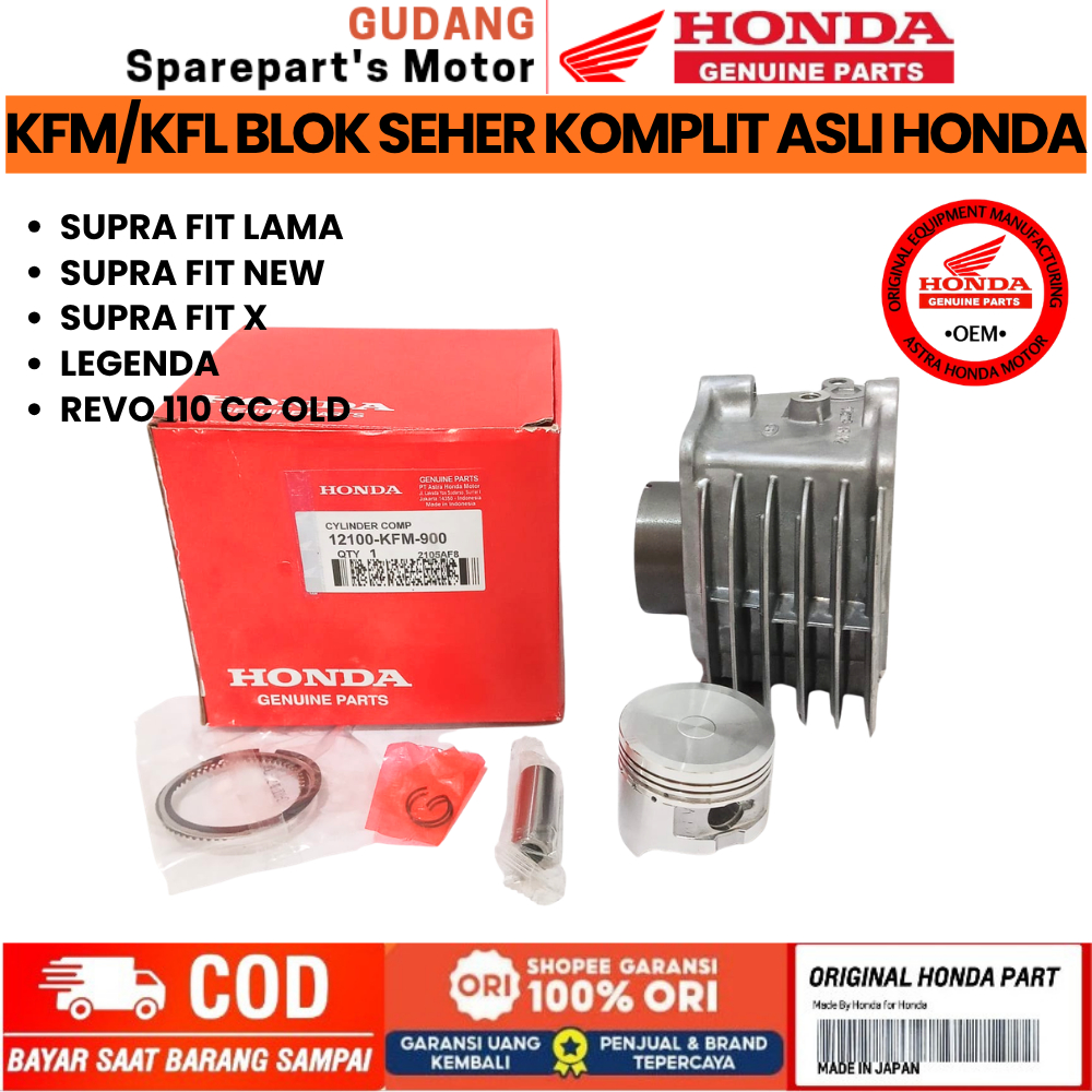 BLOK SEHER KOMPLIT KFM/KFL ASLI HONDA SUPRA FIT LAMA ,FIT NEW,REVO LAMA,LEGENDA ,SUPRA FIT X