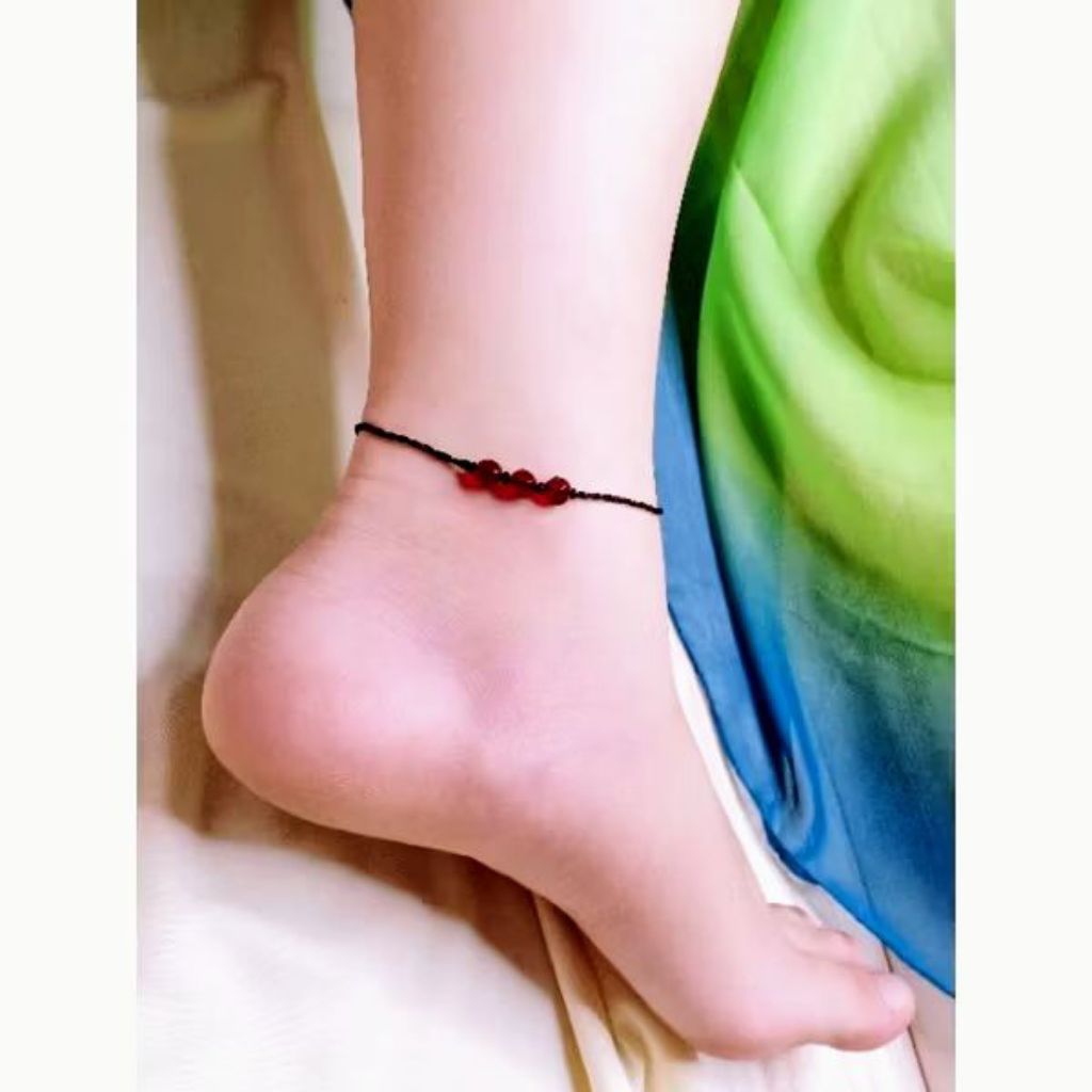 gelang tali manik merah gelang kaki tali