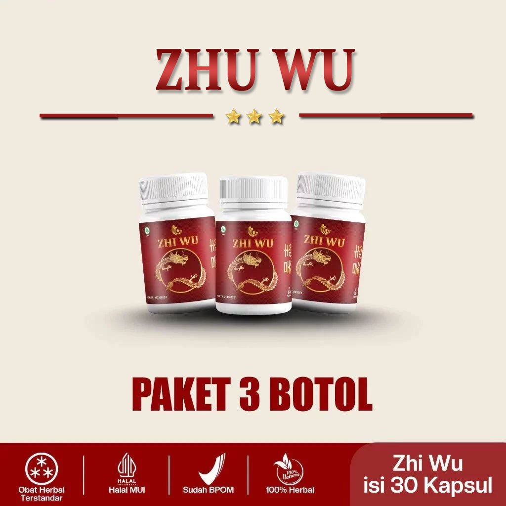 ZHI WU 30 KAPSUL ® PAKET 3 BOTOL OBAT KOLESTROL SARAF KEJEPIT NYERI OTOT 100% HERBAL CHINA