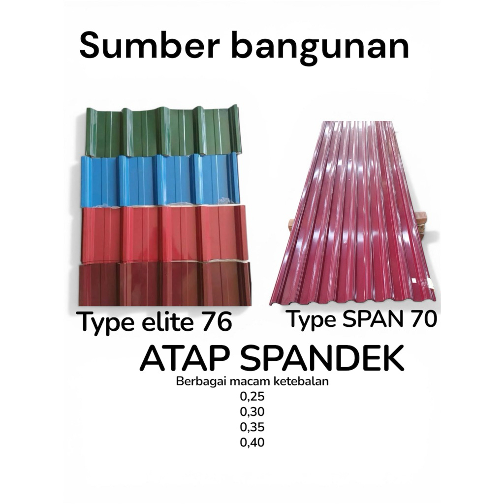 Atap Spandek Type Span – Atap Galvalum Gelombang Kuat | Anti Karat & Tahan Lama | Ukuran Custom Bisa