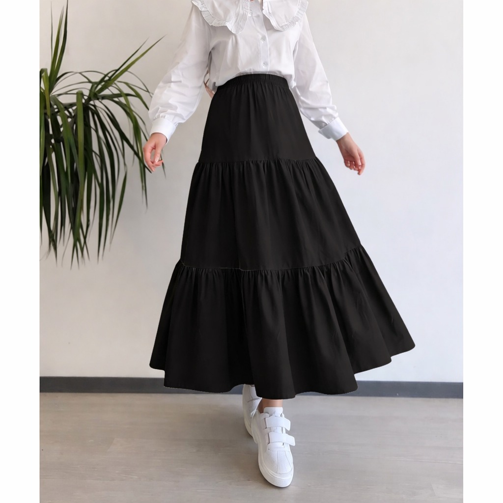Rok Anak Susun 3 Tingkat Panjang | Rok Anak Cewek Simple Lucu & Fashionable