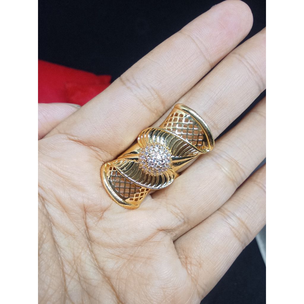cincin fashion lapis emas kombinasi model dubai kendari