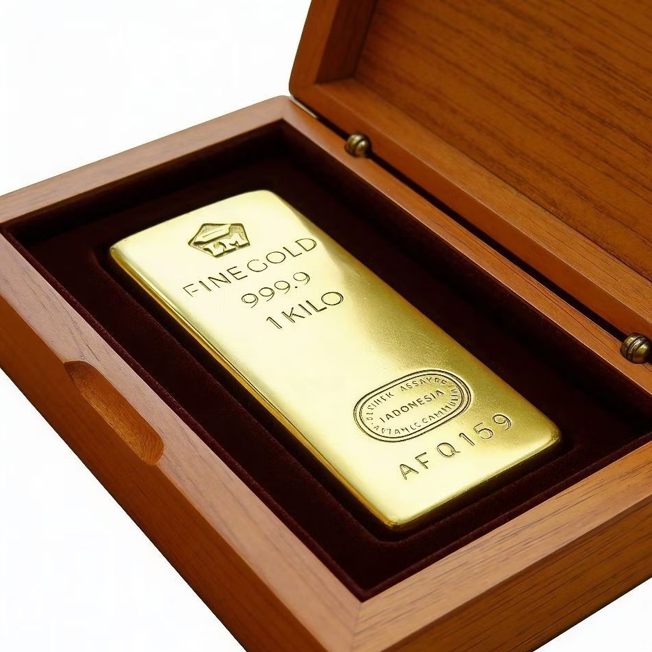 Diecast Fine Gold 999.9 Replika Emas Batangan Alumunium Miniatus Emas Batangan 1000 Gram