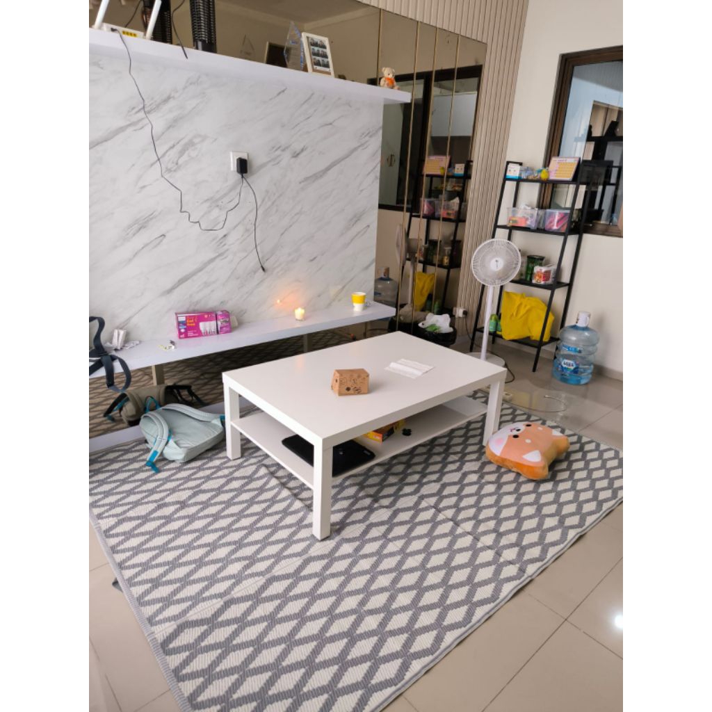 Meja Putih IKEA Lesehan Bongkar Pasang Minimalis Meja Makan Keluarga Meja Belajar Free Ongkir Free T