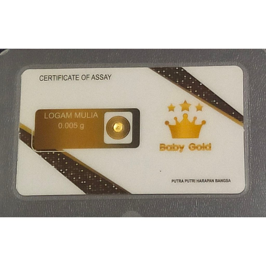Logam Mulia Emas Baby Gold 0,005 Gram White with Strip