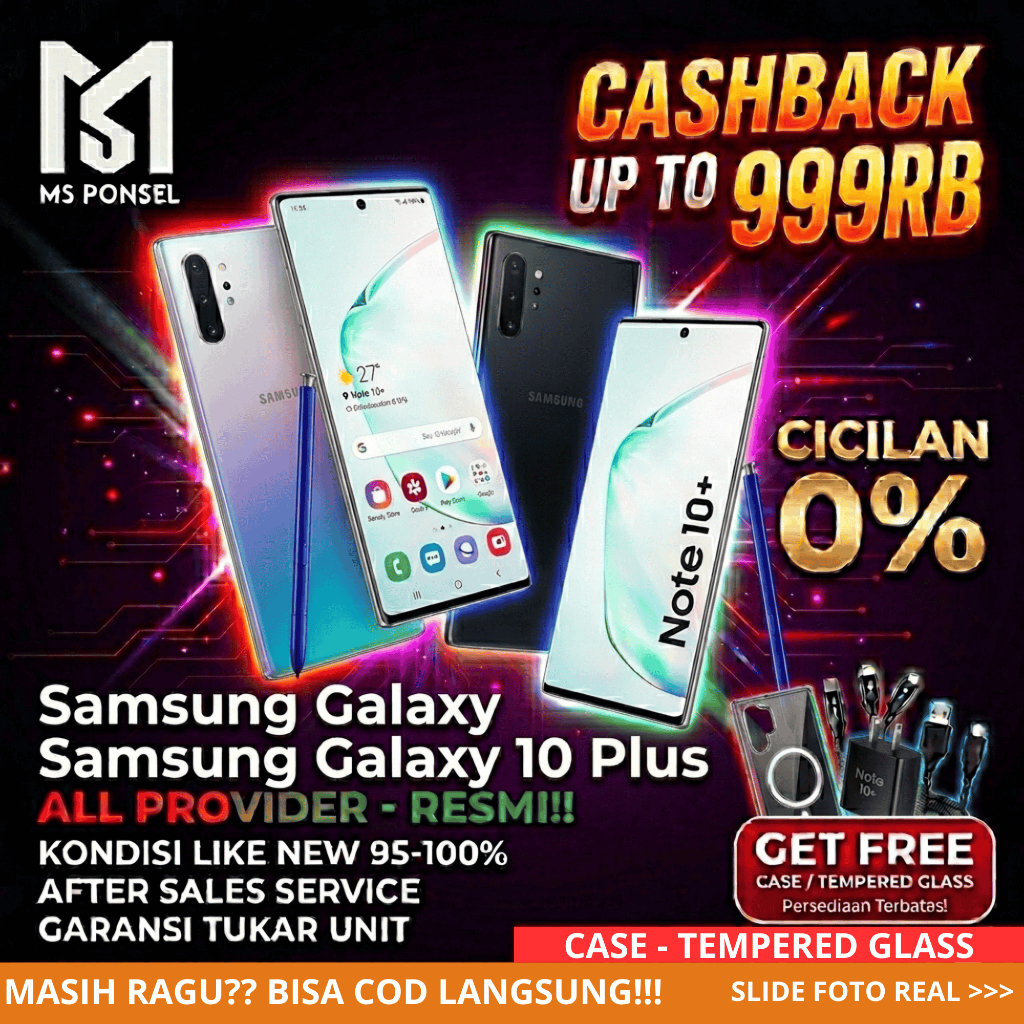 SEIN | Samsung Galaxy Note 10 Plus 10+ 12/512GB 12/256GB Resmi Second Fullset Original