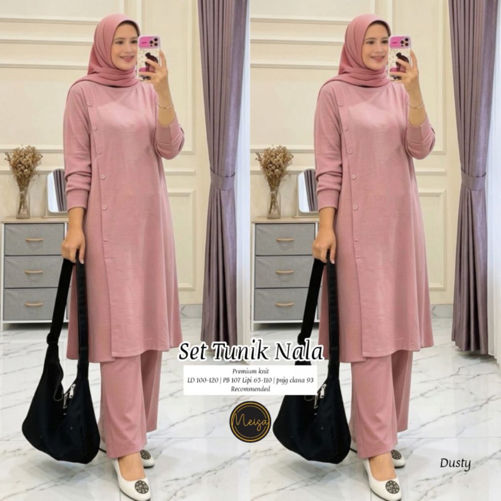 Set Tunik Nala_Setelan Wanita Kulot Long Tunik