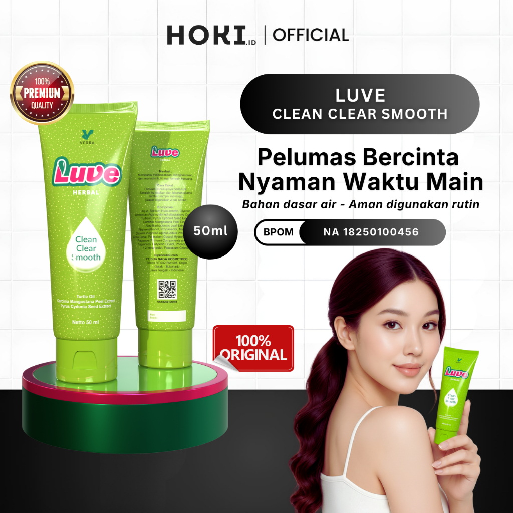 Luve Clean Clear Smooth Gel 50ml | Pelumas Water Based Aman Nyaman Tidak Lengket BPOM Original
