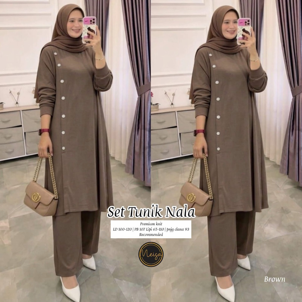 COD= NO CANCEL• Set Tunik Nala by Meisa• Setelan Tunik Celana Knit Simple