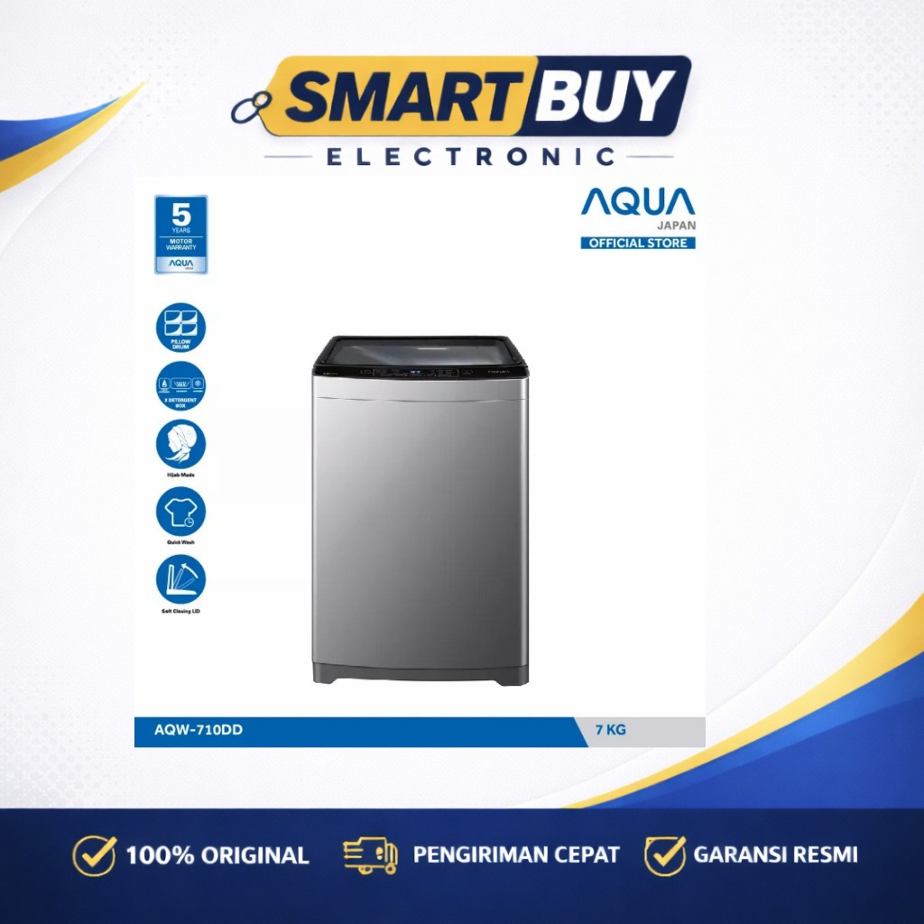 Aqua Mesin Cuci Top Loading 7 kg AQW-710DD (G)