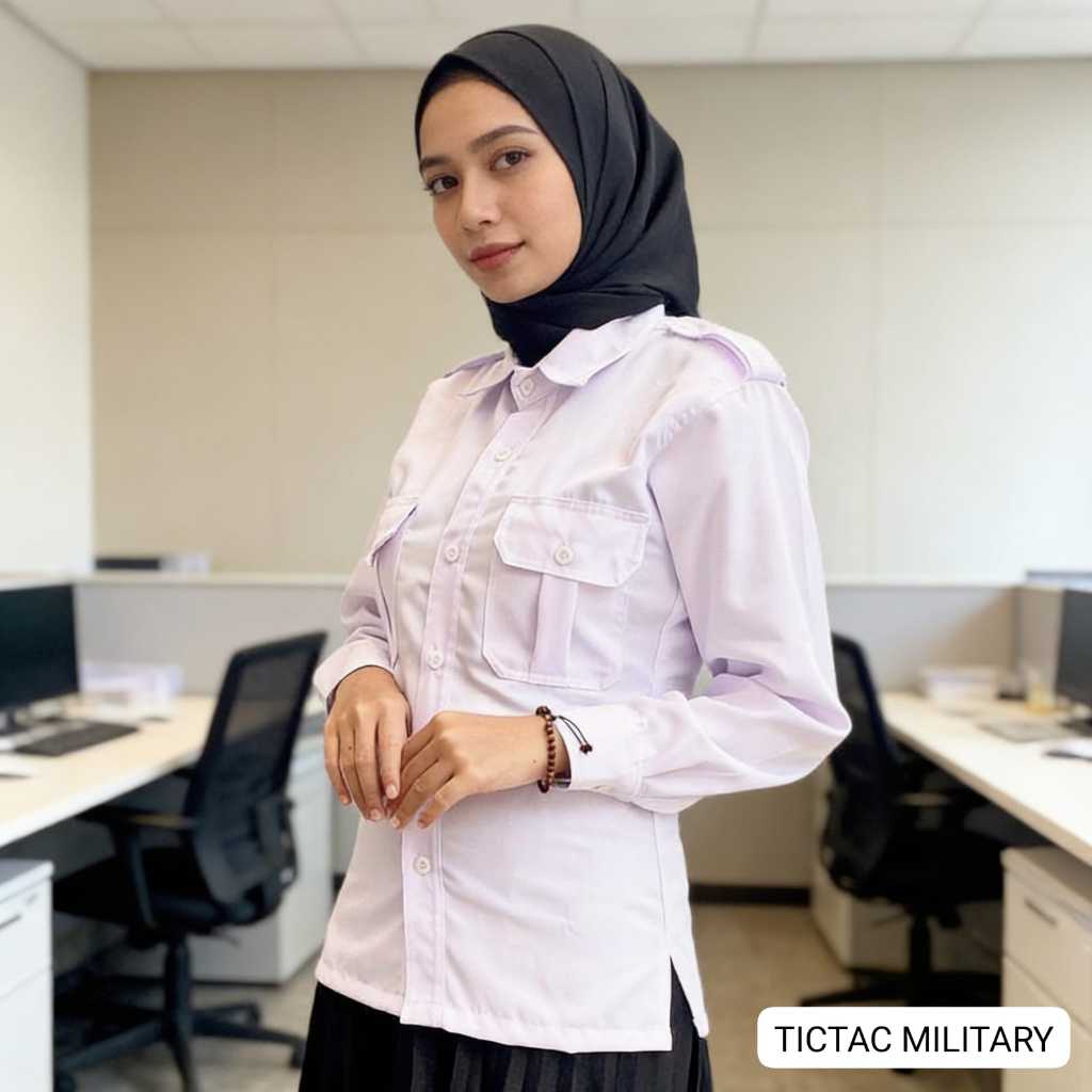 kemeja PNS Putih Dinas Baru Wanita Baju Putih Pdh wanita Kemeja Atasan  wanita, ASN
