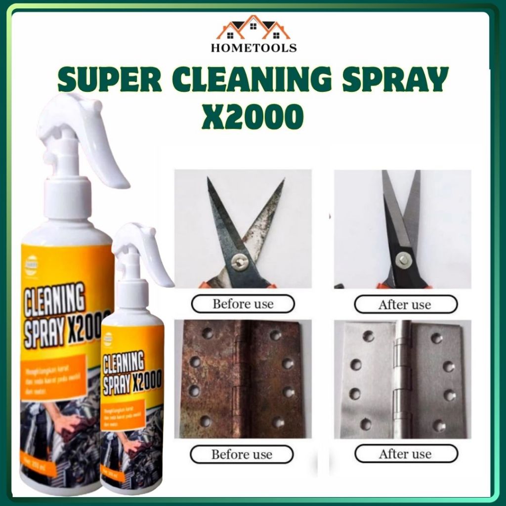 Super Cleaning Spray X2000 – Pembersih Karat, Minyak & Jamur, Wax Mobil dan Dapur Ampuh Bersih Seper