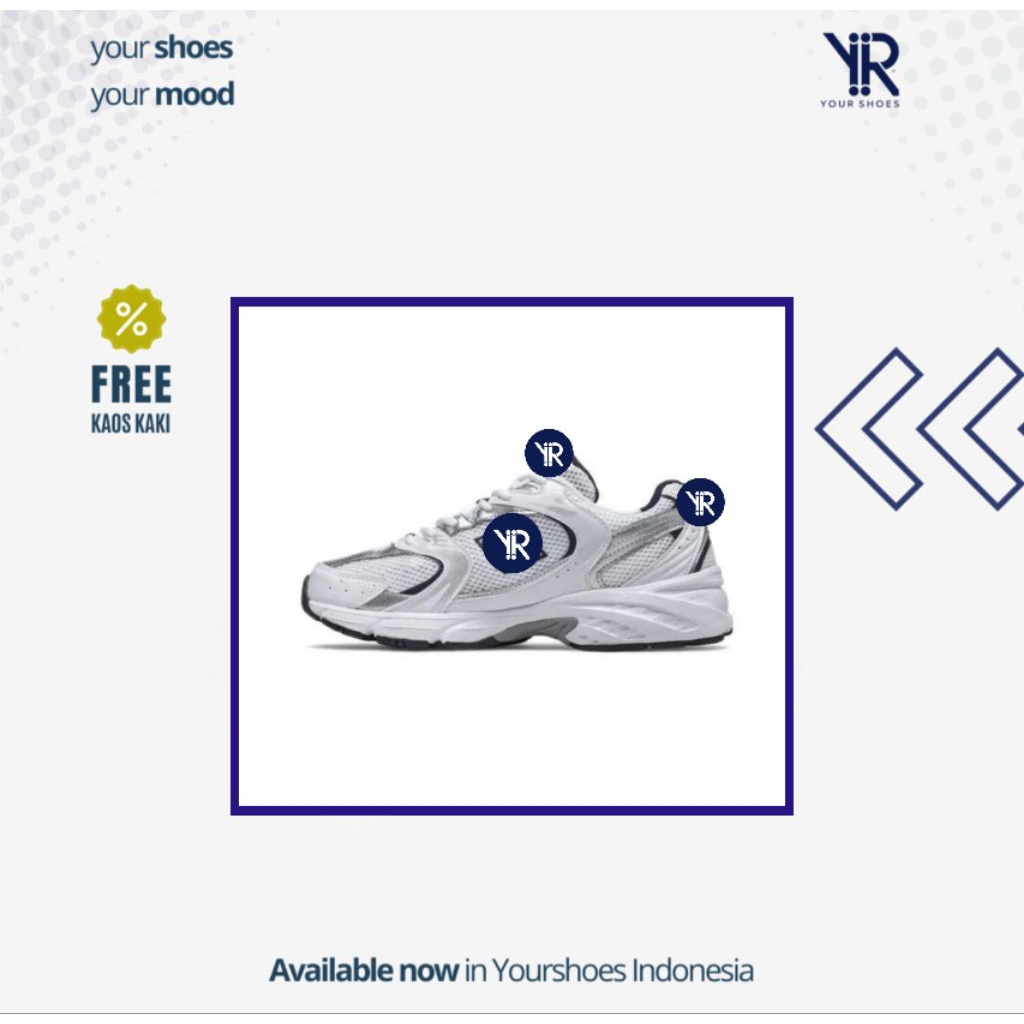 sepatu 530 white with natural indigo