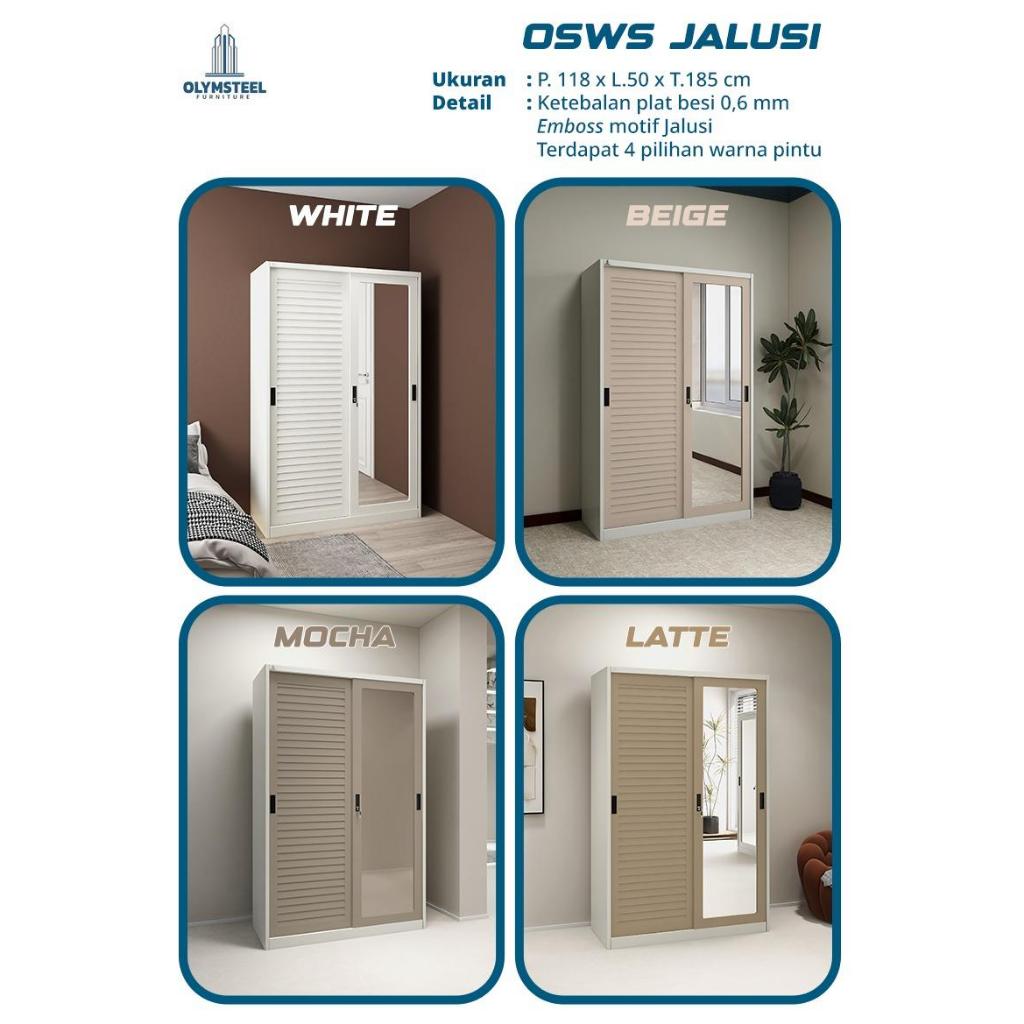 LEMARI BESI SLIDING / LEMARI BESI OLYMSTEEL / LEMARI BESI OSWS JALUSI