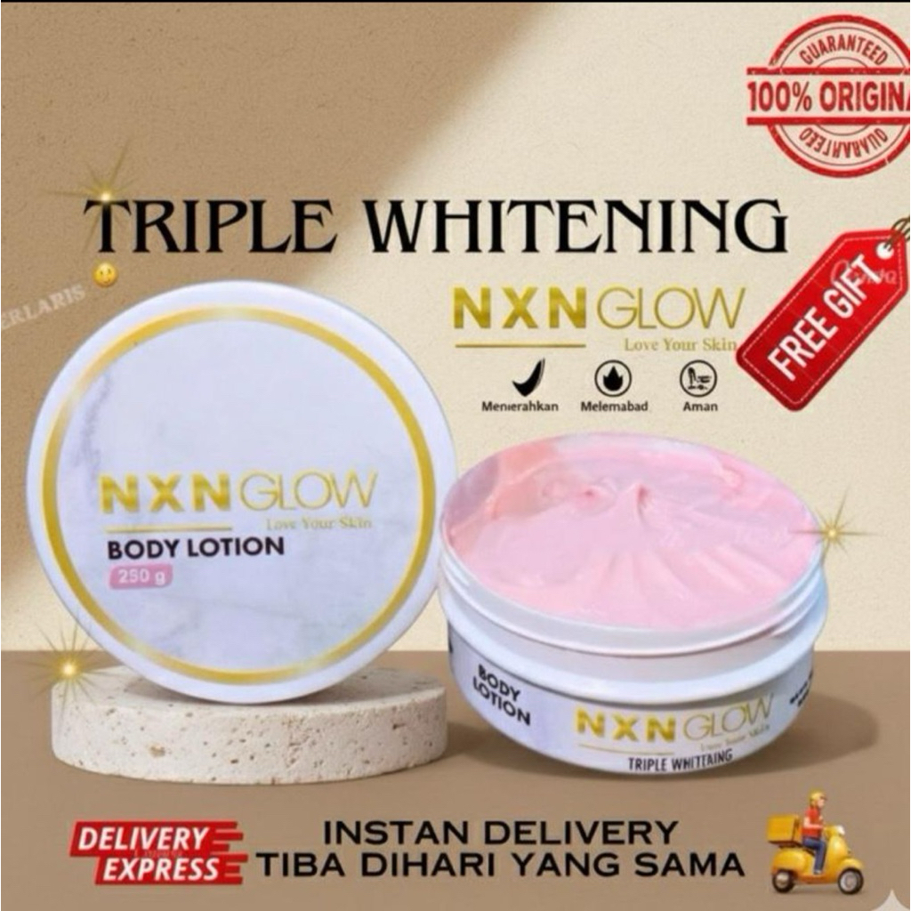 NXN GLOW TRIPLE WHITENING ORI 100% ( handbody ampuh memutih dengan cepat)