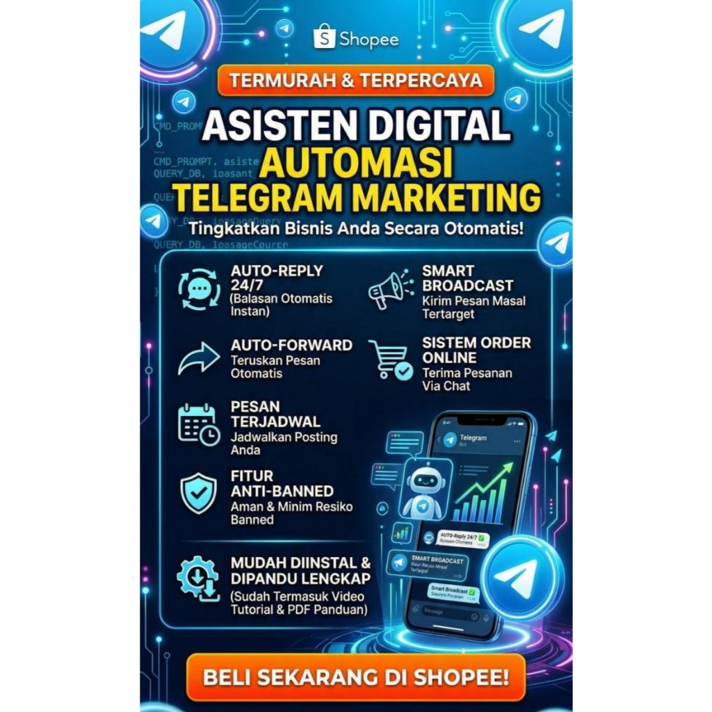 Script Sistem Automasi Telegram Marketing | Asisten Broadcast & Auto Reply | JASEB JASA SEBAR