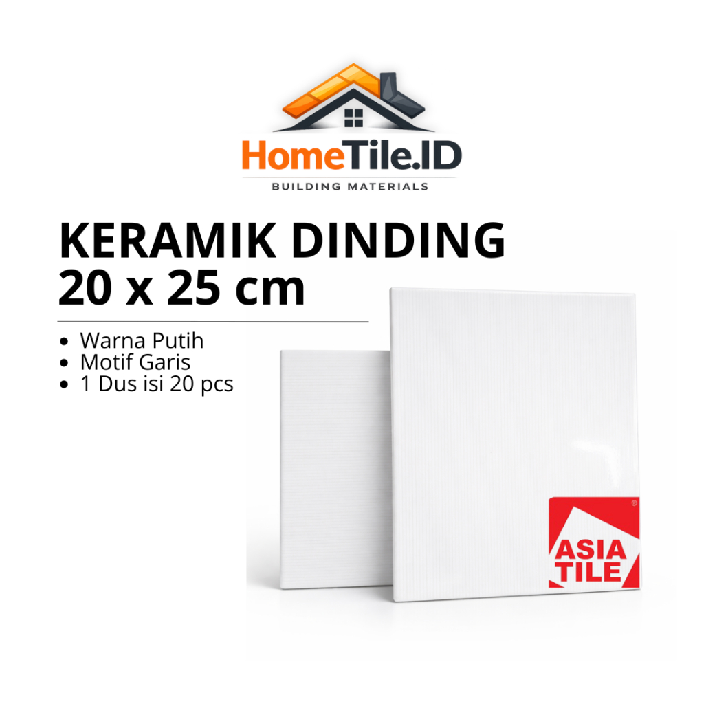 Keramik Asia Tile 20x25 cm | Keramik Putih Grade A