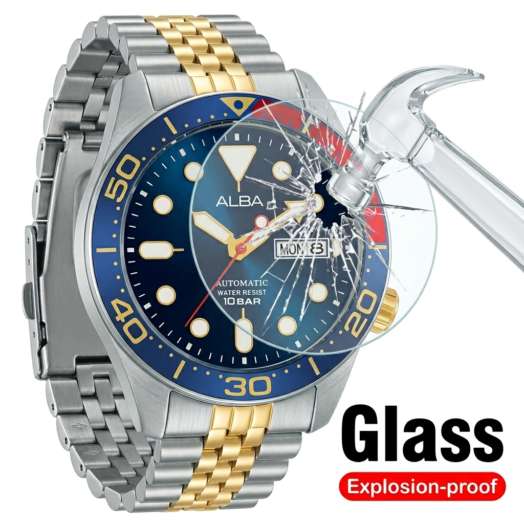 tempered glass untuk ALBA AL4185X1 AL4185 AL-4185 AL 4185 TG anti gores jam tangan pelindung layar s