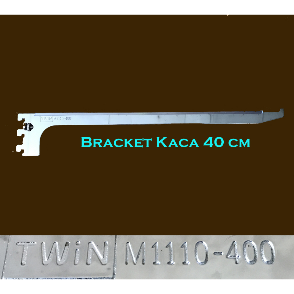 Daun Bracket Kaca  40 cm | Siku Rak Kaca Dinding 40 cm | Breket Kaca 40 cm