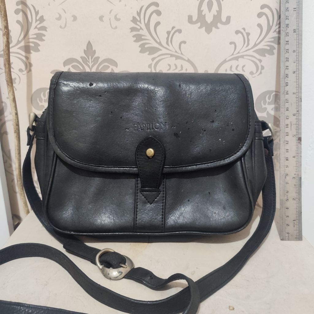 Tas selempang kulit Papillon Vintage preloved