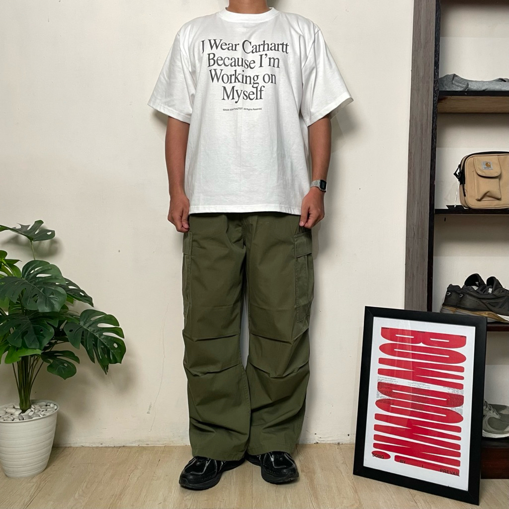 GU Super Wide Cargo Pants Army Green JT05