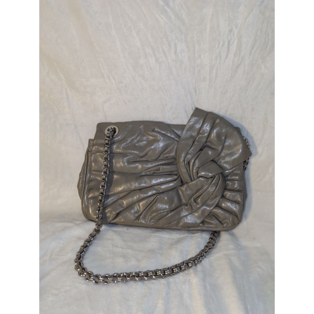 tas Nina Ricci Leather Bow Shoulder Bag 