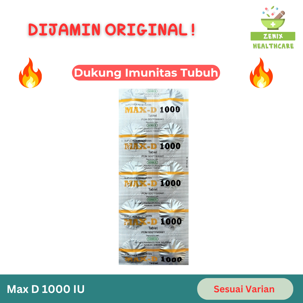 [STRIP] Max-D 1000 IU – Suplemen Vitamin D