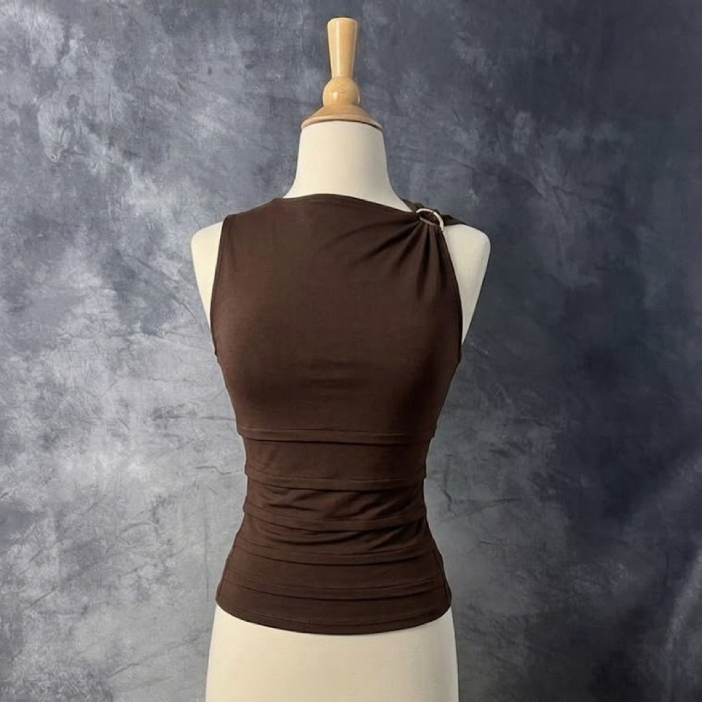 Noore Luxe 11/11 Top Atasan Wanita Sleeveless Casual Korean Style