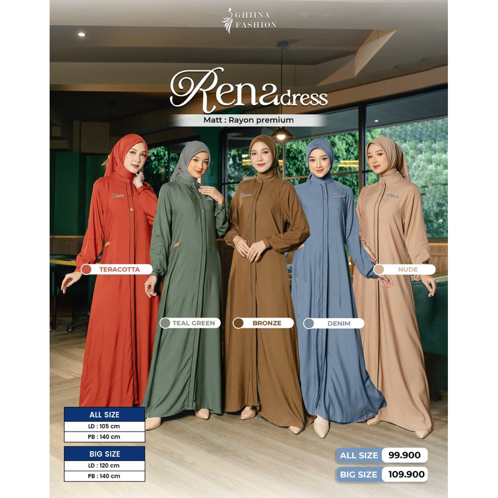 Ghiina Fashion - Dress / Gamis / Rena Dress Ghiina Fashion