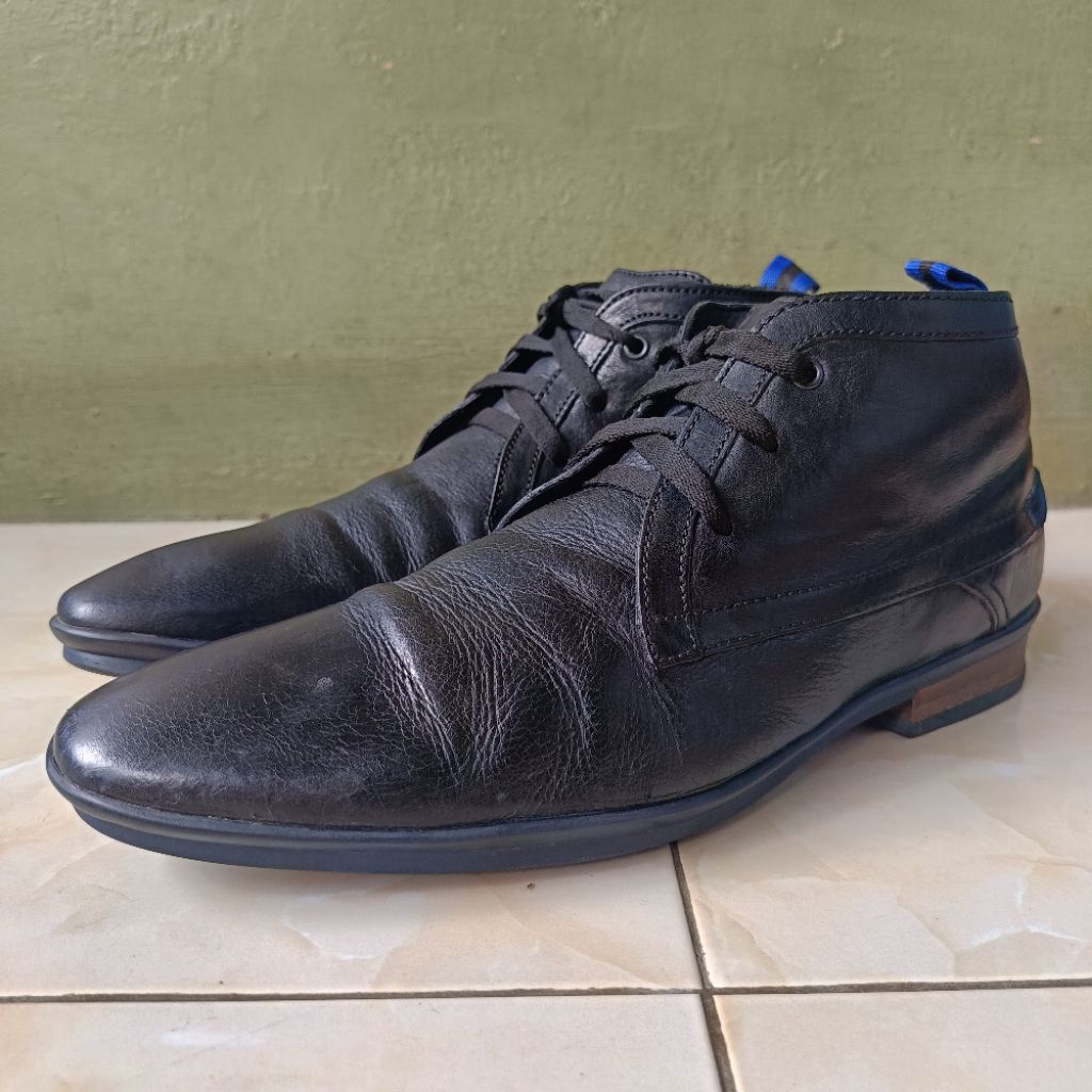 SEPATU FLORIS VAN BOMMEL BOOTS MID FORMAL BLACK