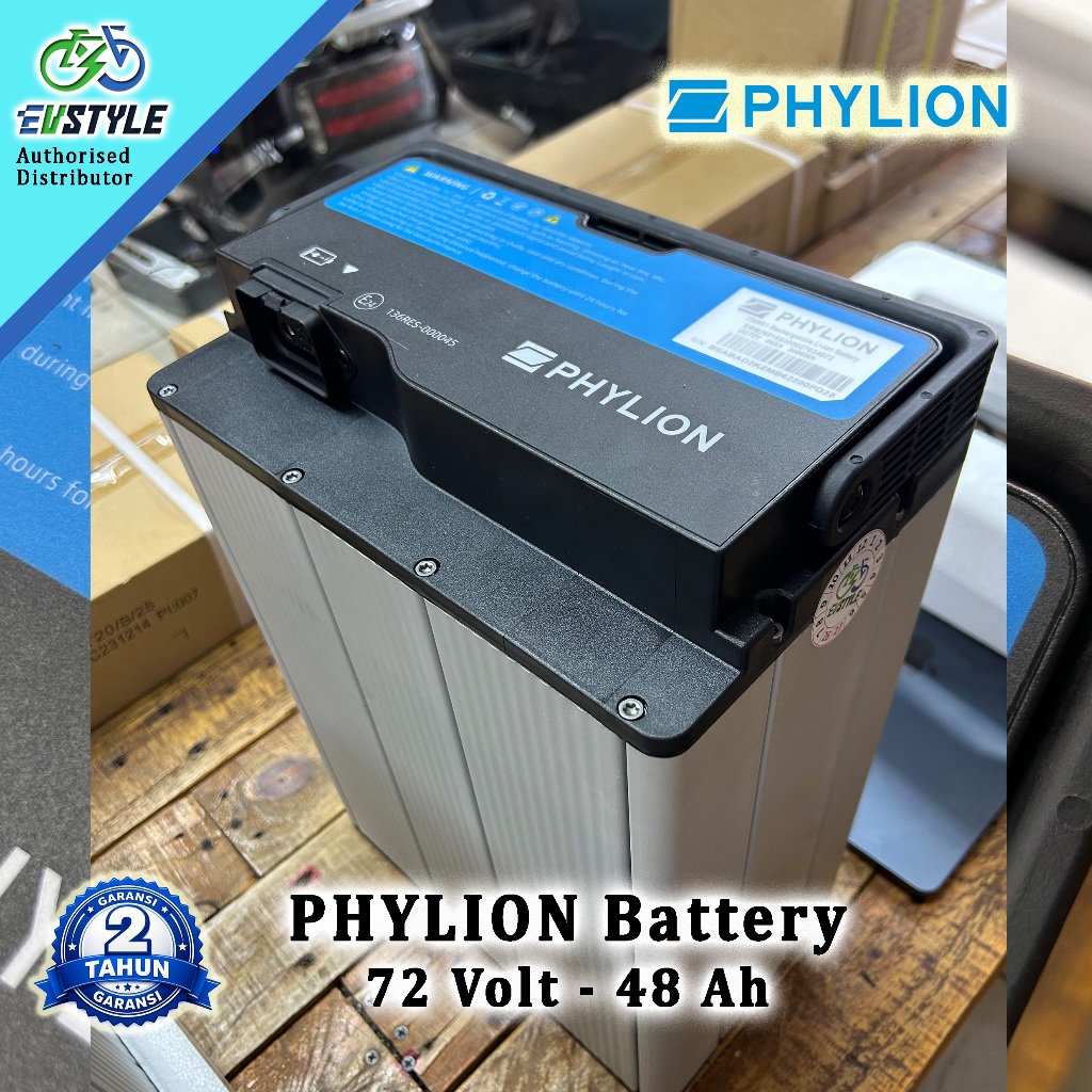 Baterai Motor Listrik PHYLION Lithium 72V - 48Ah, Garansi Full Replacement 2 Tahun